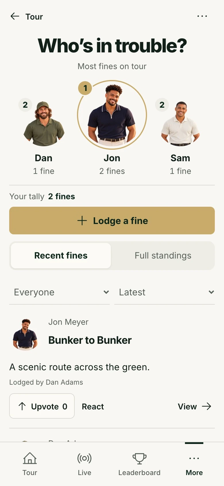 The fines court in Haven Cup